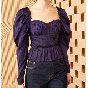 Ulla Johnson NWT Dark Purple Mia Blouse 10